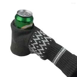 Storage Bags Beer Gloves Winter Warm Knitted Easter Christmas Gifts Full Finger Stretch Mitten