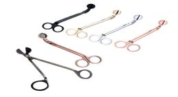 UPS Candle Wick Trimmer Stainless Steel scissors trim wick Cutter Snuffer Round head 18cm Black Rose Gold Silver Red Bronze2945145