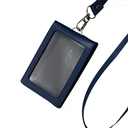 Card Holders PU Honder Office Worker Emploee Slot With Lanyards Student Campus ID Stoage Pouch