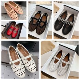 Womens casual flats Designer ballet shoes Sandals Slippers Round Head rhinestone Boat Shoes Luxury leather riveted Mary Jane shoes