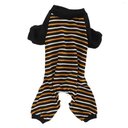 Dog Apparel Puppy Striped Pyjamas Full Body Care Perfect Fit Elastic Waist Machine Wash Sleepwear Polyester For Cats Home