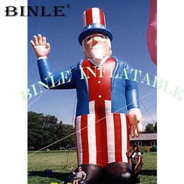wholesale Most popular 8m tall giant inflatable uncle sam inflatable cartoon figure stand balloon for advertising