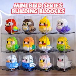 Blocks Mini Building Block 3D Bird Series Cute Parrot Model Block Set Kawaii Desktop Decoration Toy Childrens Gift WX