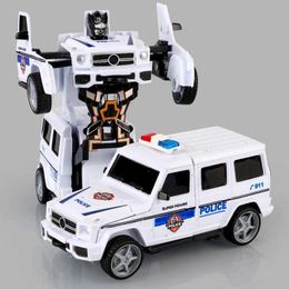 Transformation toys Robots Mini 2-in-1 integrated car toy automatic transformation robot plastic model die cast toy boy amazing gift childrens toy WX