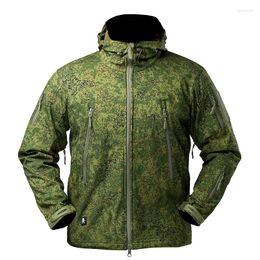 Men's Jackets Man Hoodie Windbreaker Multi Pockets Sharkskin Waterproof Softshell Military Jacket Camouflage Combat Tactical Men