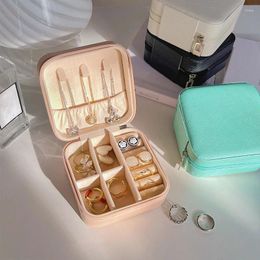 Storage Boxes Jewelry Organizer Display Travel Case Pu Leather Portable Locket Necklace Box Mini Ring