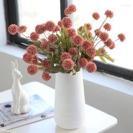 Decorative Flowers Nordic Dandelion Simulation Flowerliving Room Decoration Mini Wedding Silk Flower Autumn Ball Chrysanthemum