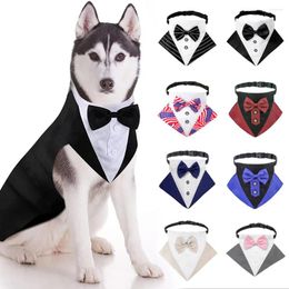 Dog Apparel Neckerchief Tuxedo Wedding Scarf Tie Gentleman Attire With Dress-up Bow Bandana Formal Outfit Accessories Party