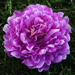 Decorative Flowers 3Pcs/lot 18cm Extra Large Open Peonies Flower Head Silk Artificial Floral Fall Decorations Party Favours Deco Mariage