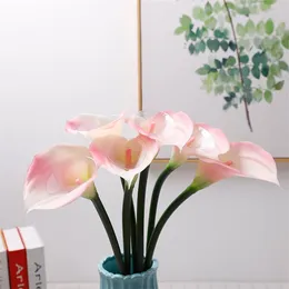 Decorative Flowers 12PCS High Simulation Single Touch Soft Rubber Calla Lily El Decoration Supplies High-end Fake Flower