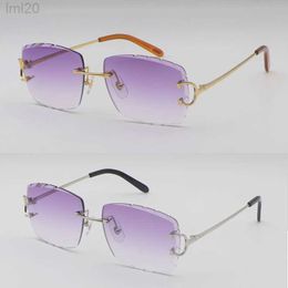Designer Sunglasses Factory Outlet Selling Women Man c Decoration Wire Frame Sunglasses for Women Rimless Men Glasses Outdoors Mirrored Summer Outdoor Traveling E