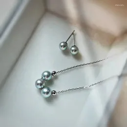 Dangle Earrings Sea Pearls Really Many Pearl Perfect Circle Strong Light Slightly Flaw Simple Wild Sterling Silver Needle