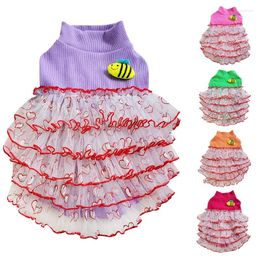 Dog Apparel Spring Tutu Dress Cat Puppy Skirt Girl Clothing Yorkshire Pomeranian Shih Tzu Bichon Poodle Schnauzer Pet Clothes