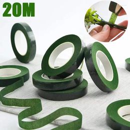 Decorative Flowers 20M Self-adhesive Floral Paper Tapes Bouquet Stem Green Floriculture Tape Stamen Wrapping Florist DIY Artificial Flower