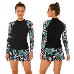 Sexy Tankini Long Sleeve Rashguard Swimsuit Women Beach Wear Sun Protection Sport Surfing Bathing Suit Plus Size Swimwear