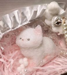 Decompression Toy Squishy Silicon Taba Cute Cat Handmade DIY furry kitten Mushy Tabby Pressure Release Gift H240516