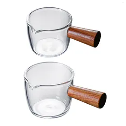 Cups Saucers Transparent Coffee Cup Spout Design Milk Heat-Resisting Glass Accessory Sauce Pitcher For Home Desktop Office Tea Beverage