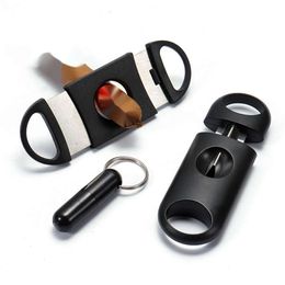 3Pcs/Set Portable Multi Styles Cigar Cutter Black Stainless Steel Cigar Scissors Metal Smoking Tools For Home Cigar Tobacco