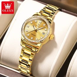 OLEVS 7003 Mechanical Automatic Womens Watches Waterproof Luminous Calendar Ladies Wristwatch Luxury Watch For Women 240515