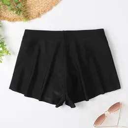 Women Swim Trunks Solid Swimwear Briefs Swimming Bottom Tankini Bottoms Bikini Skirt Build-in Brief