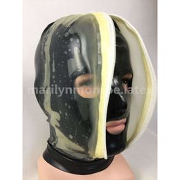 New Latex Rubber Hood Transparent Flim Open Eyes,Mouth Headgear S-XXL fetish Party