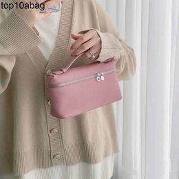 LP bag Loro Piano Women Bag Lp L19 Bamboo Lunch Woven Bag Designer Makeup Bag Leather Handbags Ostrich Stranded Handbag Crossbody 1256 loropina