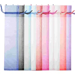 Gift Wrap 50 Pcs Plain Gauze Bag Goodie Pouches Bags Long Cloth Small Size Favor Organza Drawstring