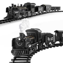 Diecast Model Cars Small train freight model childrens steam engine locomotive toy car railway plastic WX
