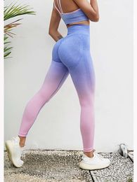 Lu Pant Align Gradient Fiess High Waist Push Up Seamless Fiess Leggings Gym Work Out Pants Women Sports Clothing Yoga Gry Workout Running
