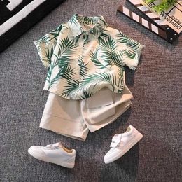 Clothing Sets Childrens short sleeved beach boy flower shirt boy summer top boy shorts set WX