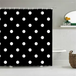 Shower Curtains Polka Dot Curtain Vintage Black And White Colourful Graffiti Fashion Bathroom Tub Partition Decor