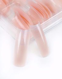 100Pcs Box Nude Pink Half Nail Tips South French Salon Acrylic Nail Art False Tips For Manicure For Salon Build2342010