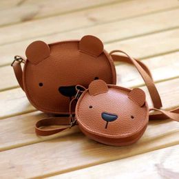 Backpacks Cartoon cute childrens mini bag suitable for young children and girls bear cross font bag baby handbag gift shoulder bag coin wallet d240517