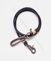 Keychains 1530quot Handmade Long Biker Motocycle Trucker Black Thick Veg Cowhide Plain Leather Keyring Jean Wallet Chain With H4705324