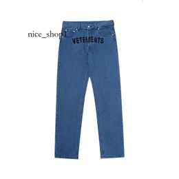 Vetements Men S Jeans Real High Quality Women Embroidered Lettered Casual Straight Leg Pants 230823 1947