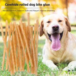 Kitchens Play Food 10pcs Teeth Cleaning Stick Cowhide Safety Pet Cleaning Toy Treatment for Cats Dogs and Puppies Accessories Dog Plush Chewing Stick S24516