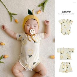 Clothing Sets Children's Short-sleeved Set 2024 Summer Printing Cute Boys Girls T-shirt Cotton Comfortable Baby Onesie