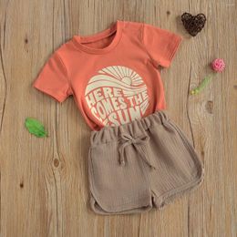 Clothing Sets Toddler Born Baby's Clothes Kid Girls Flamingo Knotted T-Shirt Summer Dress Skirt 3PCS Outfit Sunsuit Children's Set