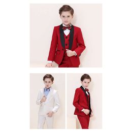 Flower Boys Plaid Photography Suit Gentle Kids Formal Ceremony Children Birthday Wedding Piano Dress Performance Costume