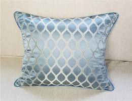 Contemporary Shiny Geometry Modern Grey Blue Woven Jacquard Decorative Pillow Case Armchair Sofa Chair Cushion Cover 45x45cm 1pcl5342335