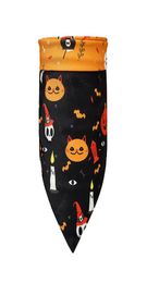 Pet triangle scarf dog Halloween saliva towel doublesided different patterns pet scarfs7099031