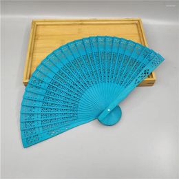 Decorative Figurines 10Pcs Of Personalised Coloured Fragrant Wood Fan Carved Wedding Fans Gifts For Guests Mariage Abanicos Para Boda