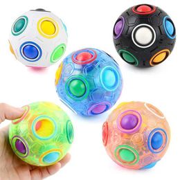 Decompression Toy Creative Magic Rainbow Puzzle Ball Fidget Anti Stress Toys for Children Adult Stress Relief Colors Matching Ball Full Games Gifts B240515