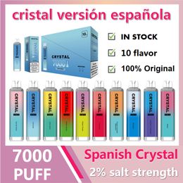 Original Imini Crystal 7000 Puffs Disposable Vape Pen 16ml Prefilled Shisha E Cigarette 0%2%3%5% With 1300mAh Battery Mesh Coil Puff 7000 Bar Vaper Mexico Chile Colombia