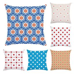 Pillow Abstract Geometric Heart Dot Cover Love Pillowcase Printed Home Decor Cotton Linen Stripes Throw CaseCR058