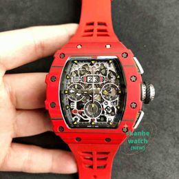 RM watch Date Barrel Rm11-03 Automatic Mechanical Watch Personalised Carbon Fibre Red Devil Multifunctional Mens