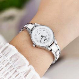 Wristwatches Waterproof Steel Strap Bracelet Quartz Watches Women Small Round Dial Analog Wristwatch