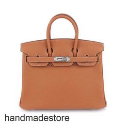 Womens Platinum Designer Leather Bag Genuine Full Sewing Wax Wire All Steel Hardware Togo First Layer Cowhide Handbag Street Trend 6DCG