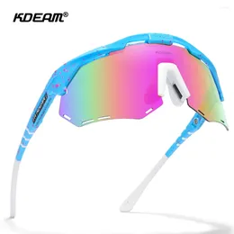 Sunglasses KDEAM Luxury Neutral Cycling Goggles TR90 Ultra Weight Comfort Shades Wind Break Anti Glare Driving Bike MTB Sports Mirrored