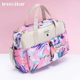 Diaper Bags Insular Baby Diaper Bags Large Capacity Mommy Travel Shoulder Bag Waterproof Baby Nappy Bag Portable Stroller Bag For Baby Care Y240515